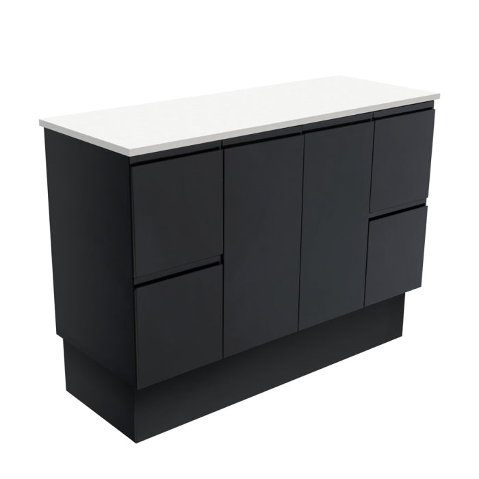 Fienza Fingerpull Cabinet on Kickboard 1200mm / Satin Black