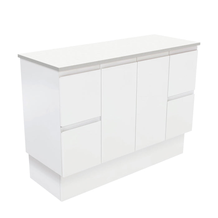 Fienza Fingerpull Cabinet on Kickboard 1200mm / Satin White