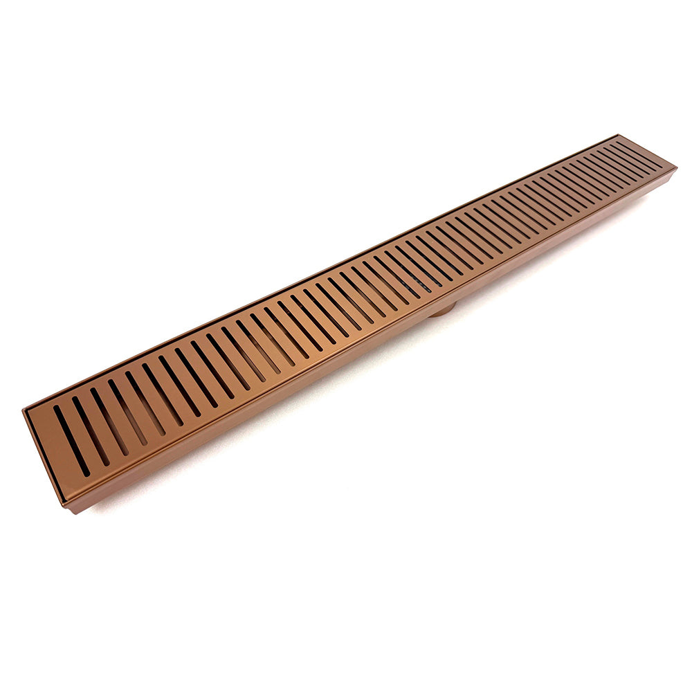 Radiant Linear Slotted Floor Grate Brushed Bronze