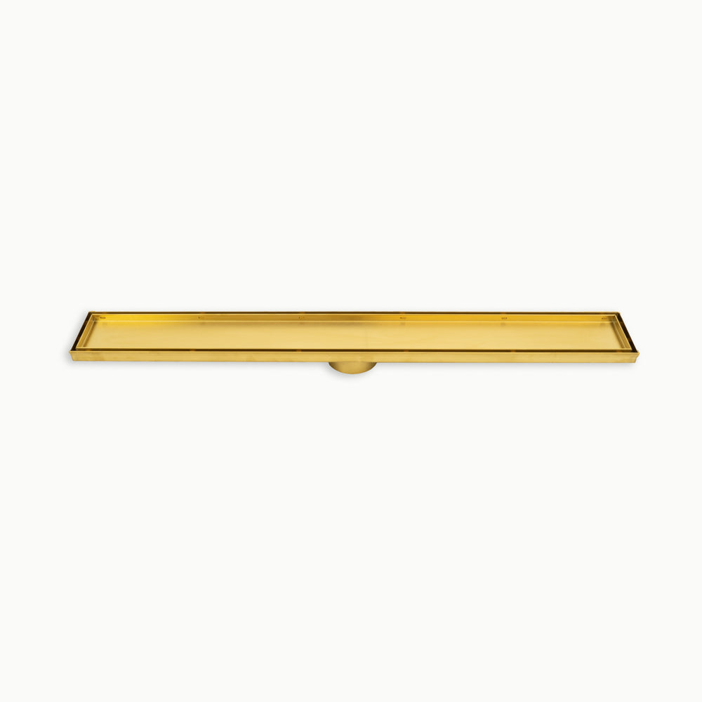 Radiant Linear Tile Insert Floor Grate Brushed Gold