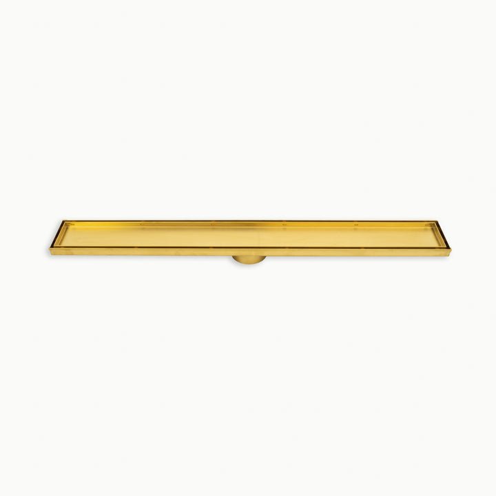 Radiant Linear Tile Insert Floor Grate Brushed Gold