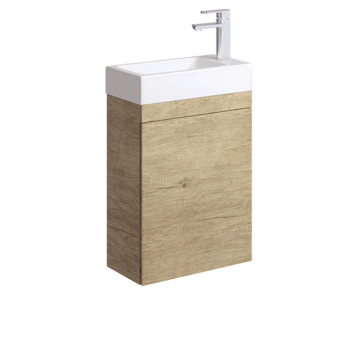 Fienza Edge Ensuite Wall-Hung Vanity with Overflow 450mm / Scandi Oak