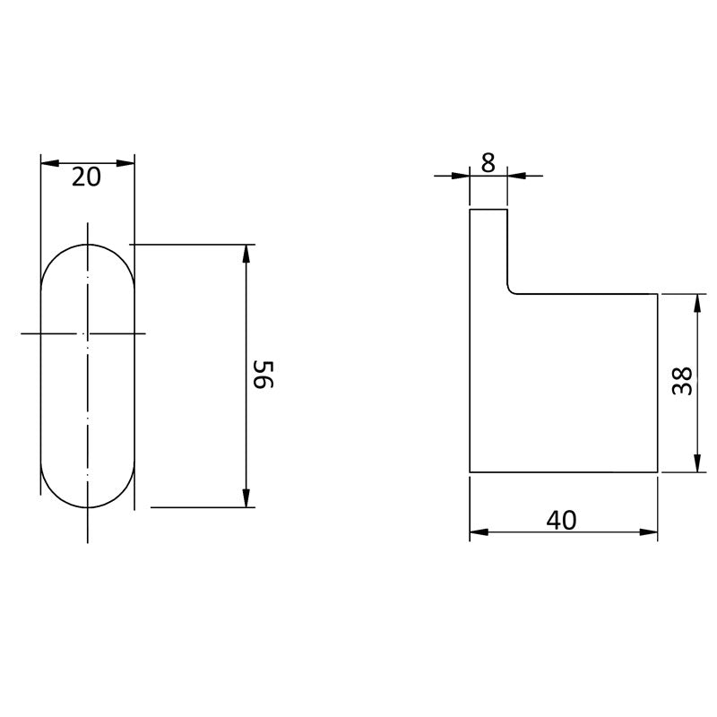 Sora Robe Hook dimensions