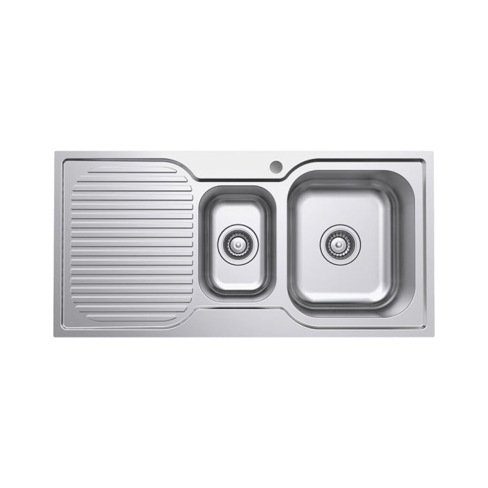 Fienza Tiva 980 1.5 Kitchen Sink with Drainer Right Bowl