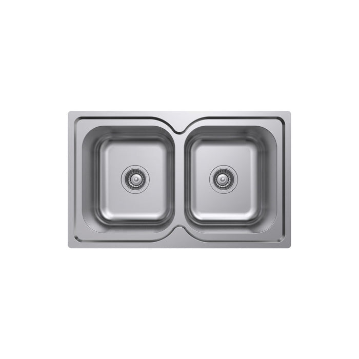Fienza Tiva 780 Double Kitchen Sink No Tap Hole
