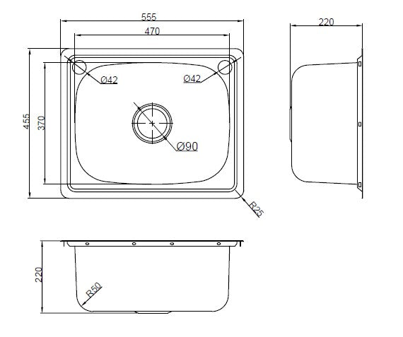 IDEAL 35 litre laundry trough dimensions