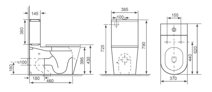 Siena Rimless Back-to-Wall Toilet Suite