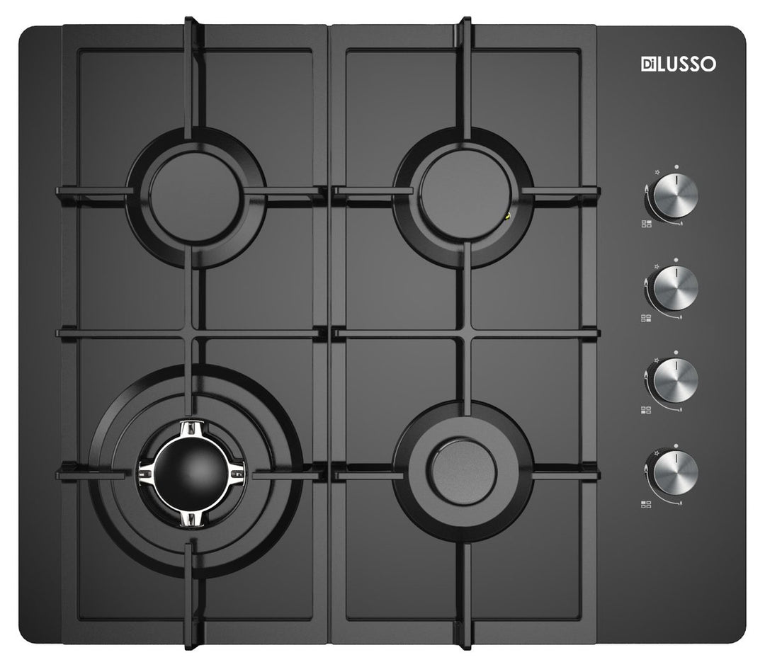 Di Lusso 600mm Black Glass Gas Cooktop (GC604MBFC)