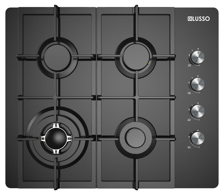 Di Lusso 600mm Black Glass Gas Cooktop (GC604MBFC)