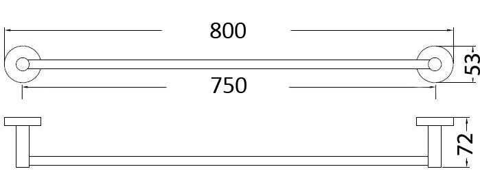 Evie Single Towel Rail dimensions