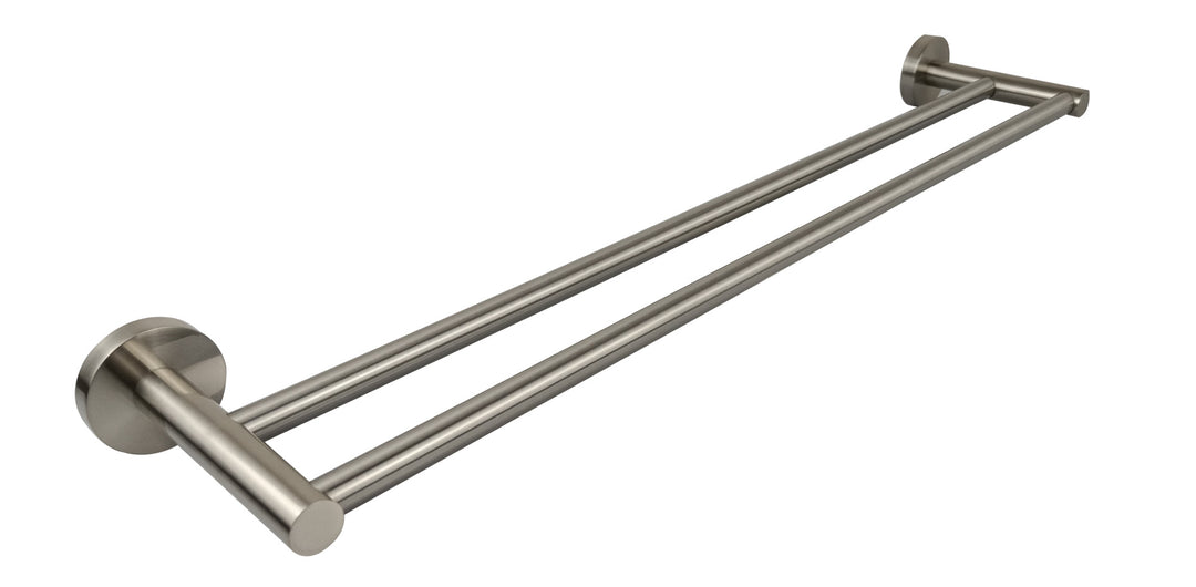 Evie Double Towel Rail Brushed Nickel