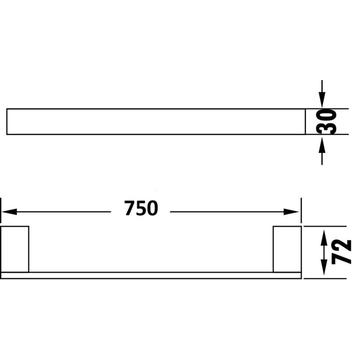 Impressions Seto Single Towel Rail dimensions