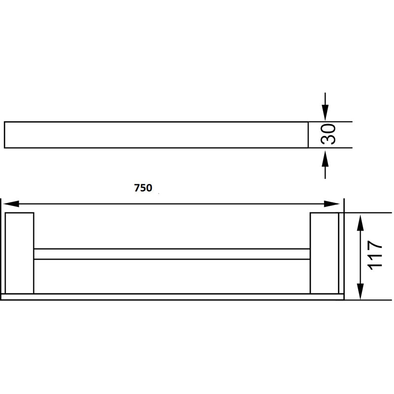 Impressions Seto Double Towel Rail dimensions