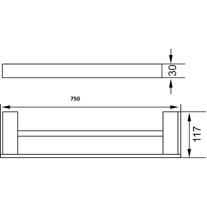 Impressions Seto Double Towel Rail dimensions