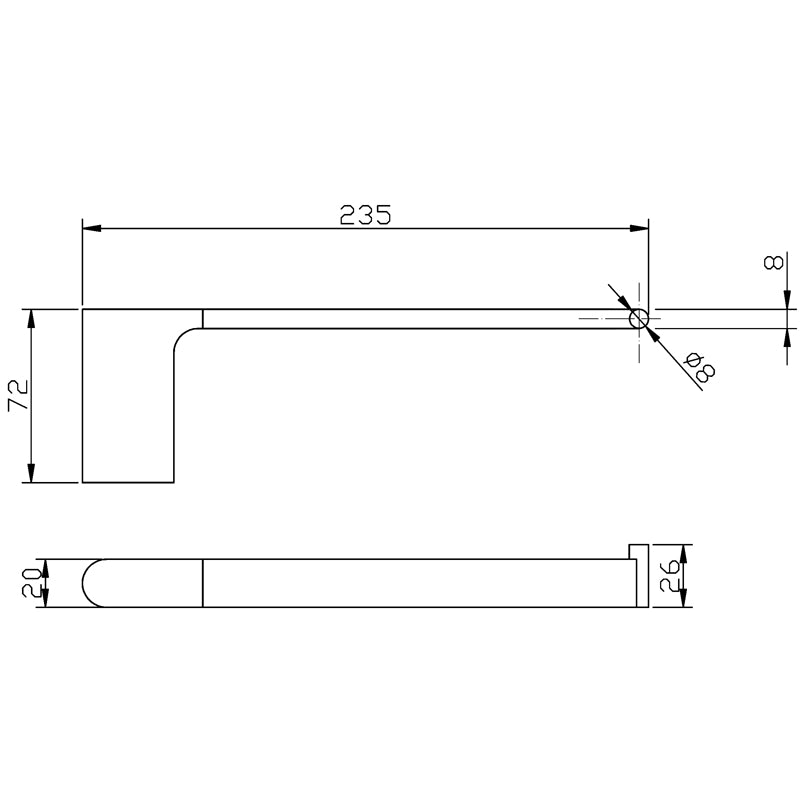 Sora Towel Holder dimensions