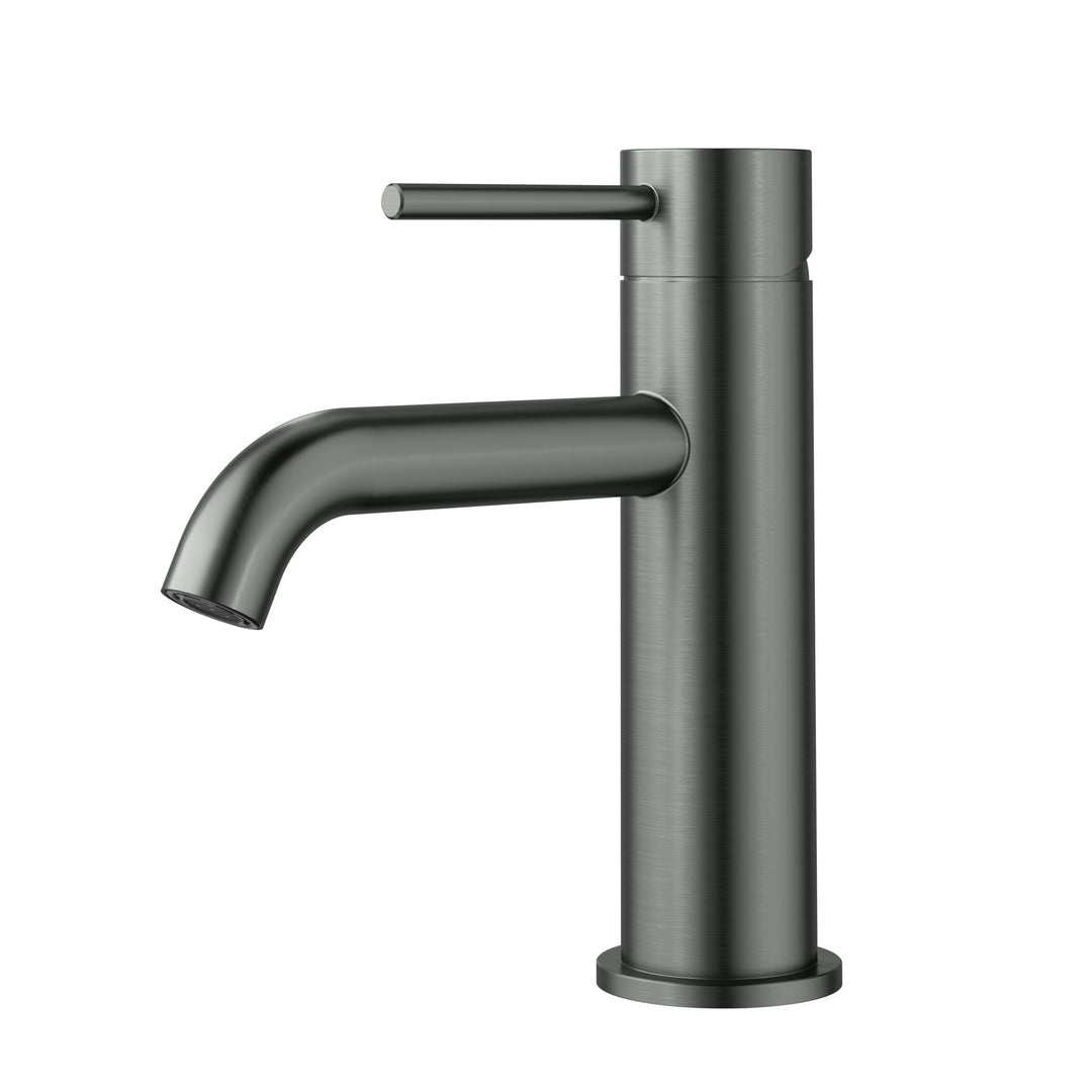Ava Curved Basin Mixer Gunmetal