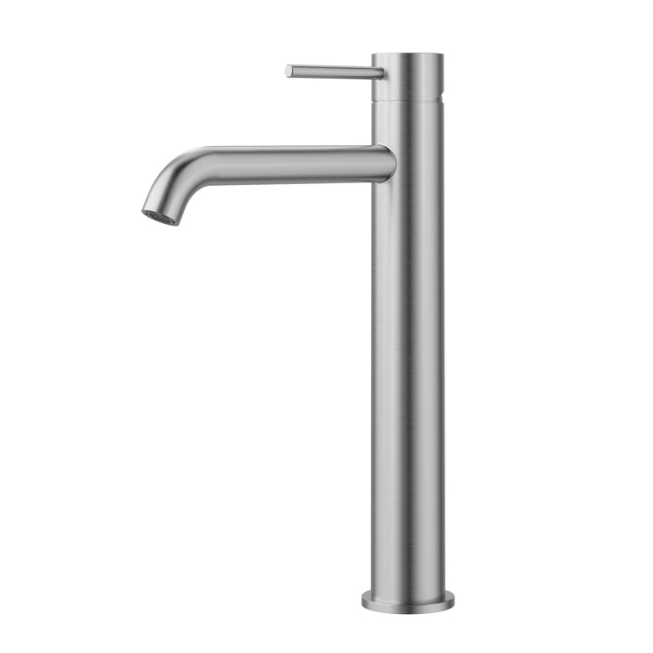 Ava High-Rise Curved Basin Mixer Brushed Nickel