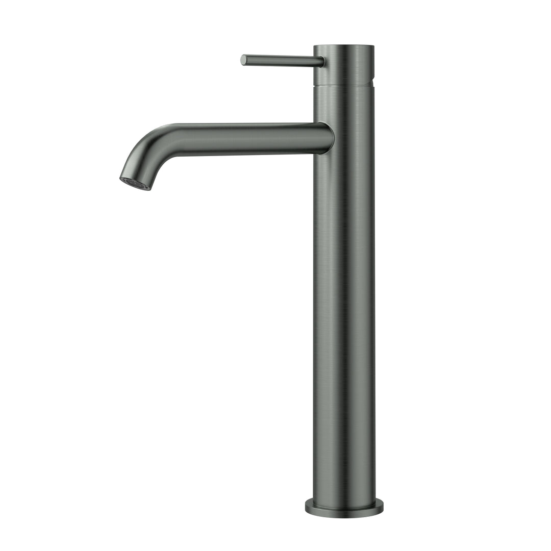 Ava High-Rise Curved Basin Mixer Gunmetal