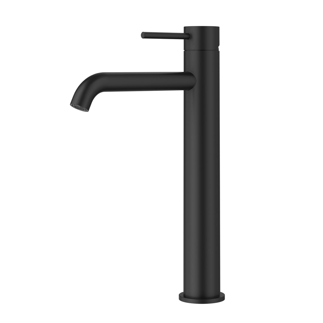 Ava High-Rise Curved Basin Mixer Matt Black
