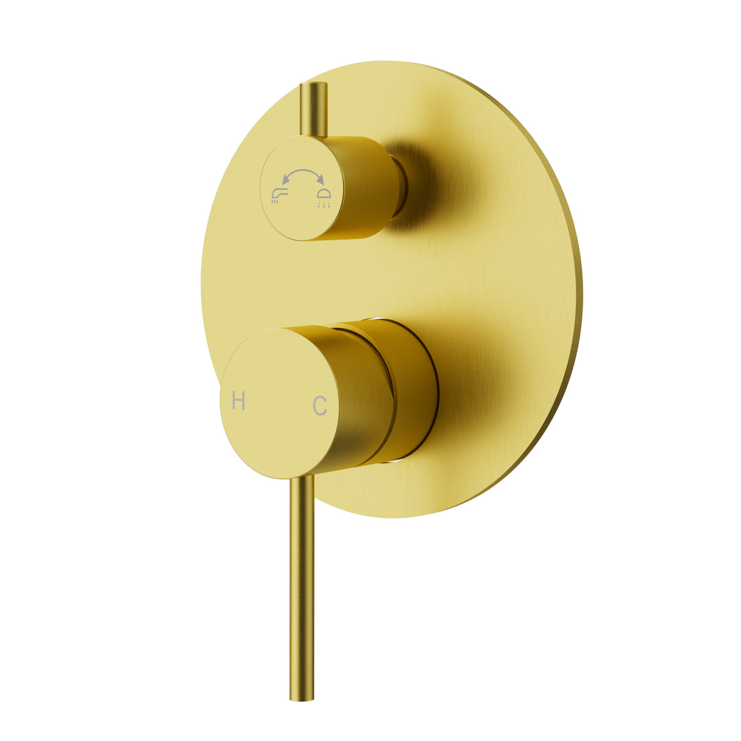 Ava Wall Mixer with Diverter Brushed Gold