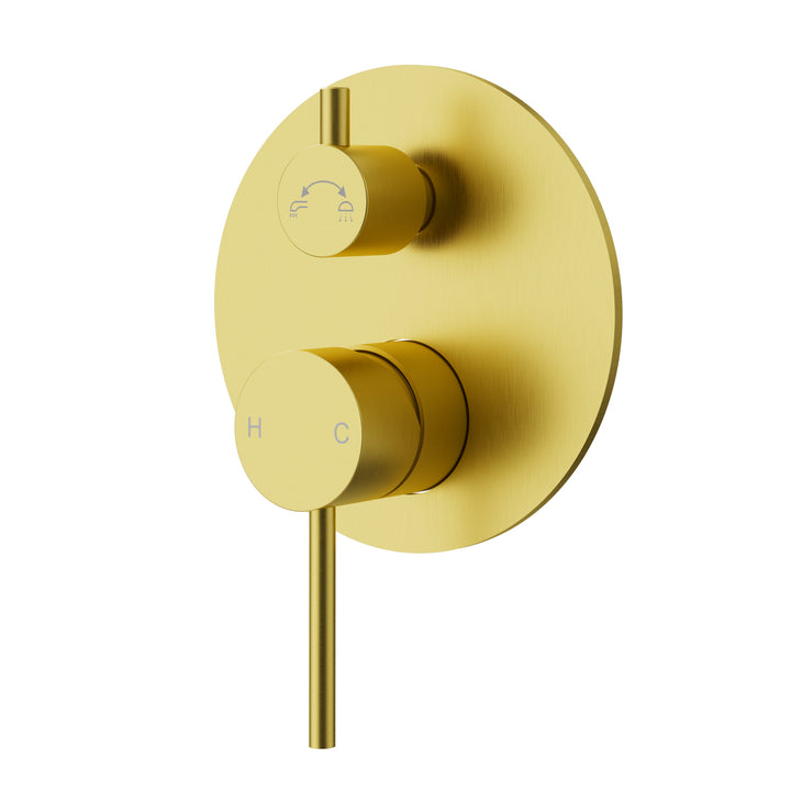 Ava Wall Mixer with Diverter Brushed Gold