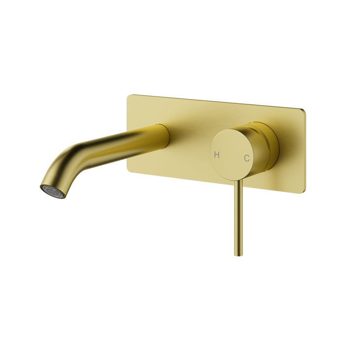 Ava Wall Basin Mixer Brushed Gold
