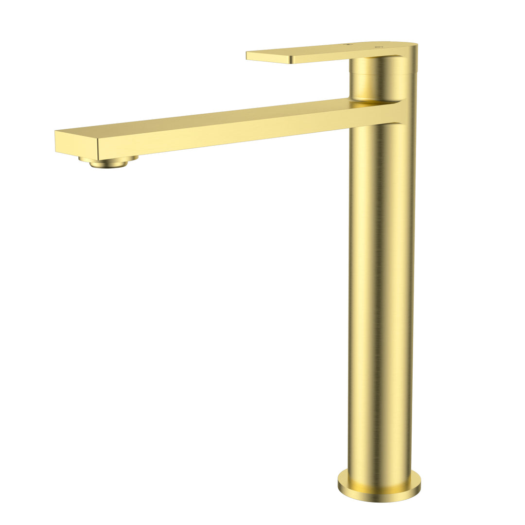 Evie High-Rise Basin Mixer Brushed Gold