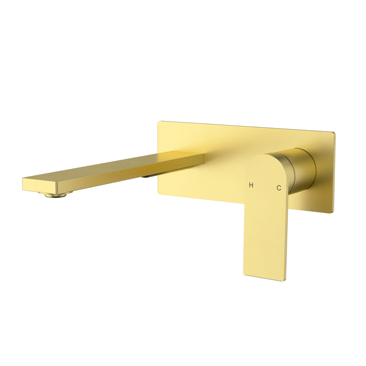 Evie Wall Basin Mixer Brushed Gold
