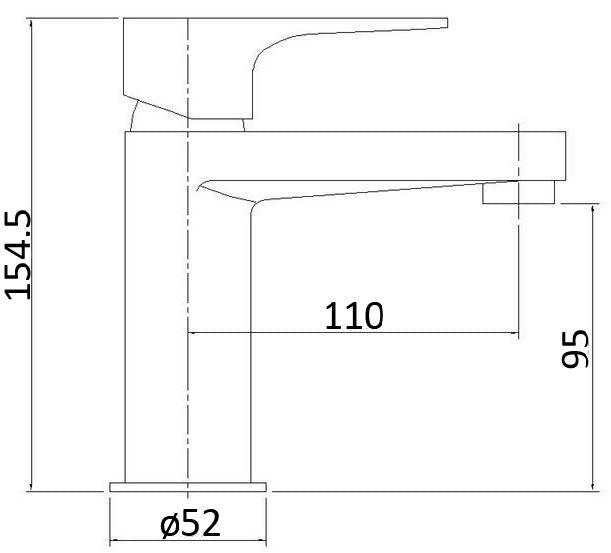 Meile Fixed Basin Mixer dimensions