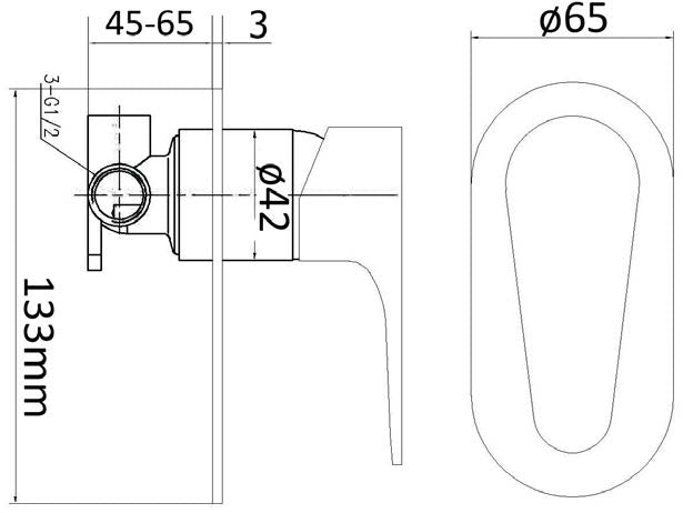 Meile Wall Mixer dimensions