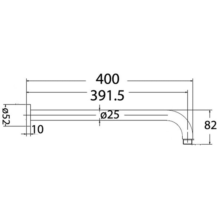 Impressions Evie Horizontal Shower Arm dimensions