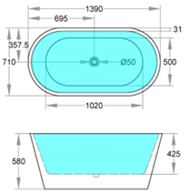 Ideal 1400mm bath dimensions