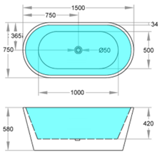 Ideal 1500mm bath dimensions