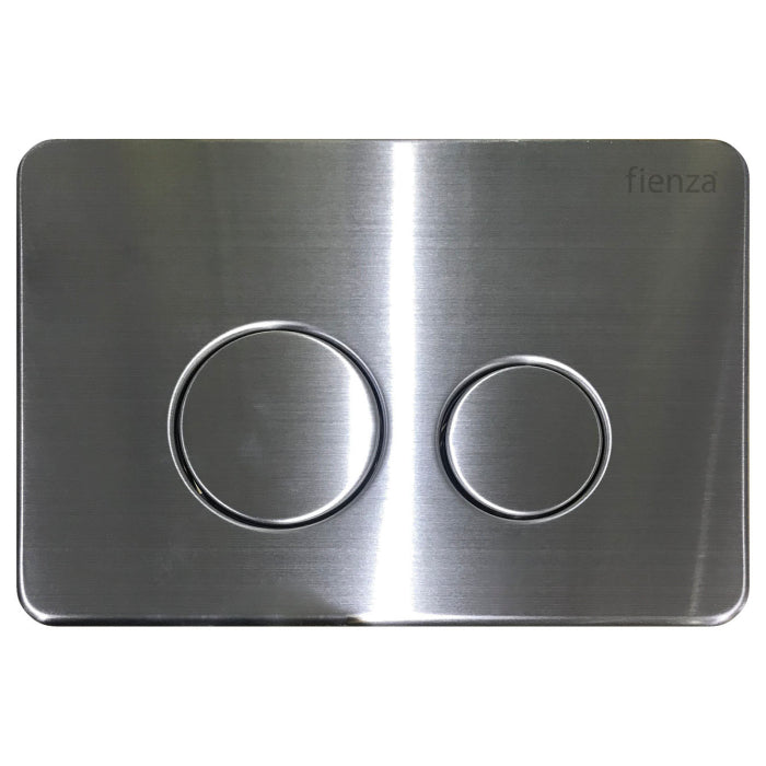 Fienza Fienza R&T Round Button Flush Plate, Brushed Stainless Steel