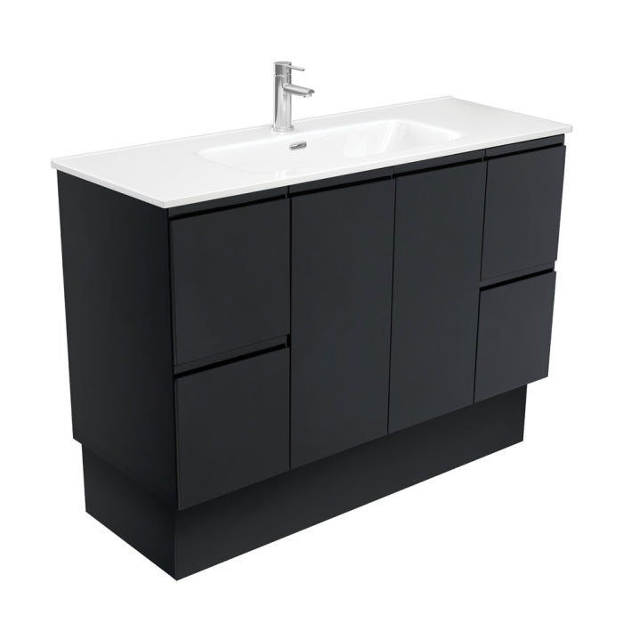 Fienza Fingerpull Vanity On Kickboard 1200mm / Satin Black / Joli