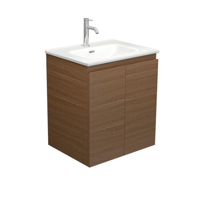 Fienza Edge Wall-Hung Vanity 600mm / Walnut / Joli