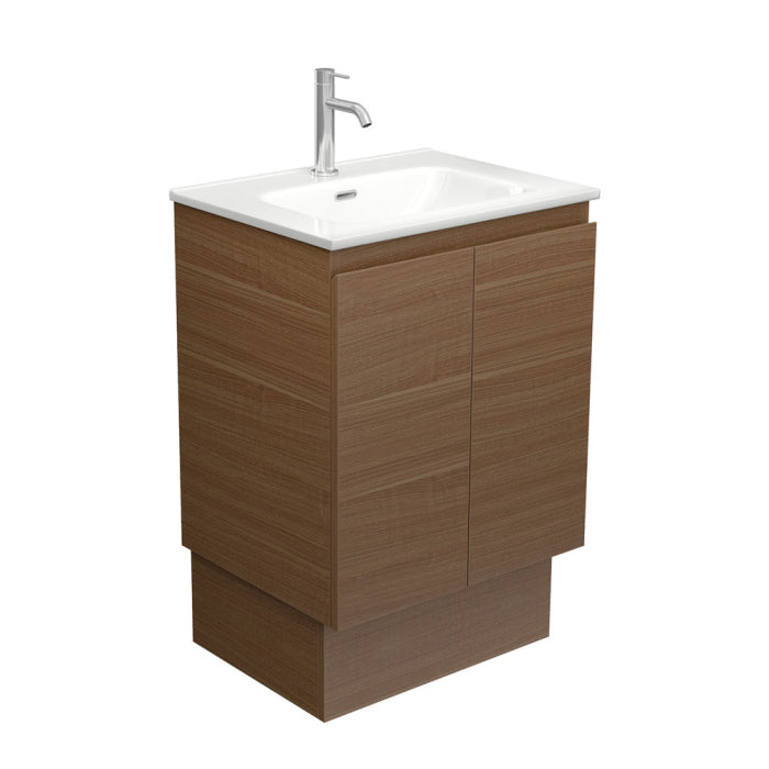 Fienza Edge Vanity On Kickboard 600mm / Walnut / Joli