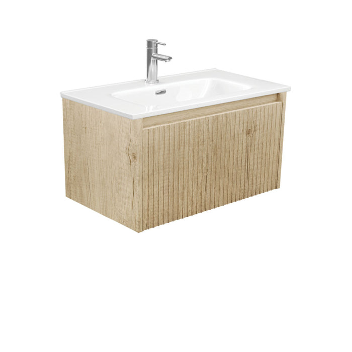 Fienza Alina Fluted Wall-Hung Vanity 750mm / Scandi Oak / Joli