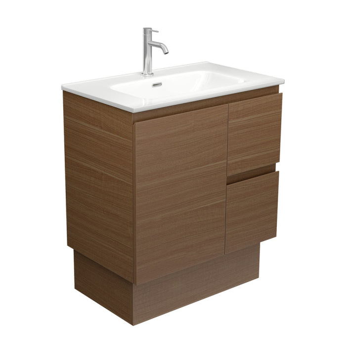 Fienza Edge Vanity On Kickboard 750mm / Walnut / Joli