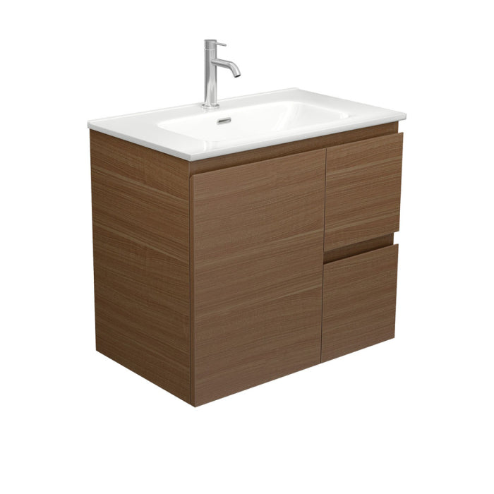 Fienza Edge Wall-Hung Vanity 750mm / Walnut / Joli