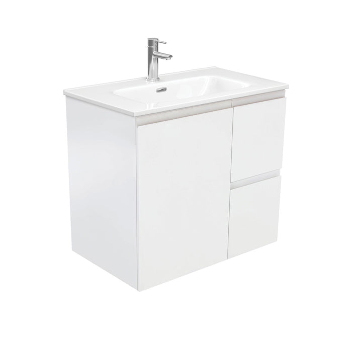 Fienza Fingerpull Wall-Hung Vanity 750mm / Satin White / Joli