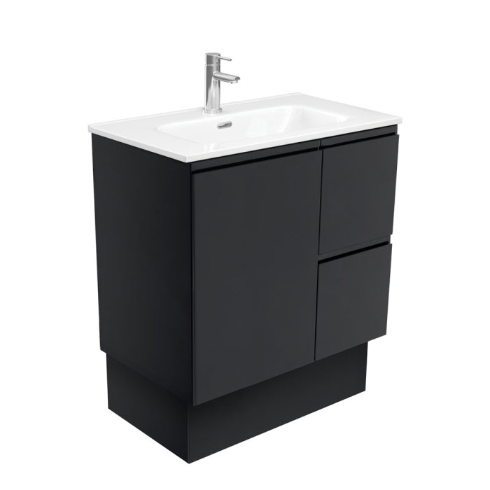 Fienza Fingerpull Vanity On Kickboard 750mm / Satin Black / Joli