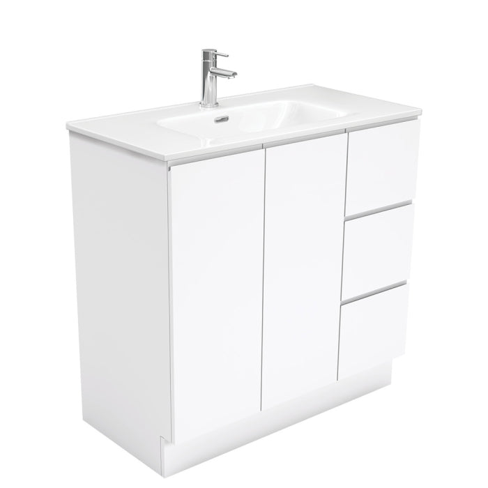 Fienza Fingerpull Vanity On Kickboard 900mm / Gloss White / Joli
