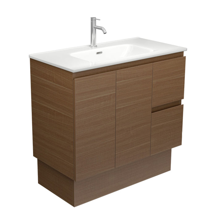 Fienza Edge Vanity On Kickboard 900mm / Walnut / Joli