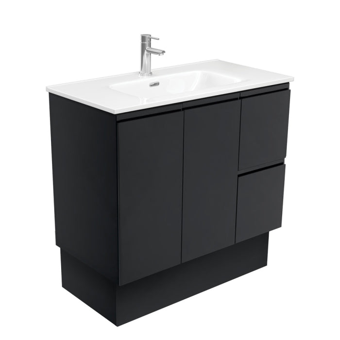 Fienza Fingerpull Vanity On Kickboard 900mm / Satin Black / Joli