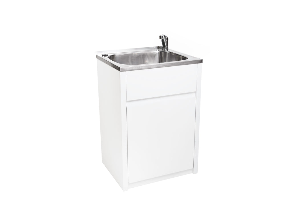 FLUSH 45L Laundry Trough & Cabinet - gloss white PVC