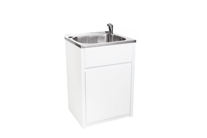 FLUSH 45L Laundry Trough & Cabinet - gloss white PVC