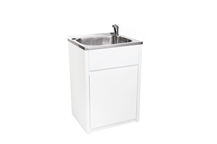 FLUSH 45L Laundry Trough & Cabinet - gloss white PVC