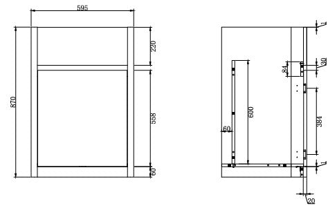 FLUSH 45L Laundry Trough & Cabinet front and side dimensions