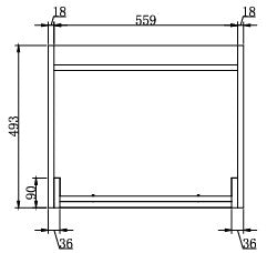 FLUSH 45L Laundry Trough & Cabinet top dimensions
